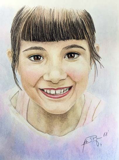 Pencil portait of a young girl